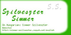 szilveszter simmer business card
